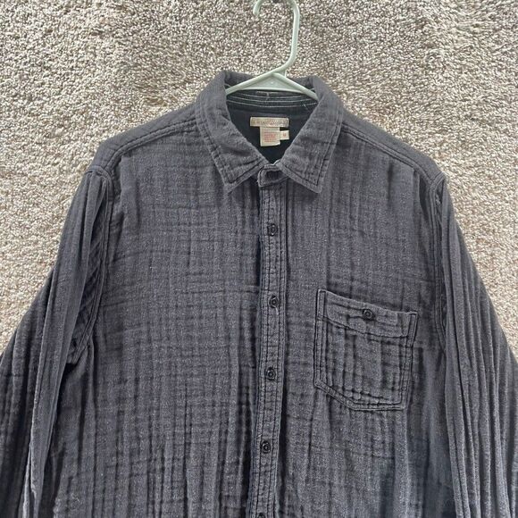 Carbon 2 Cobalt Shirt Adult Medium Grey Long Sleeve Button Up Casual Cotton Logo - Picture 3 of 10